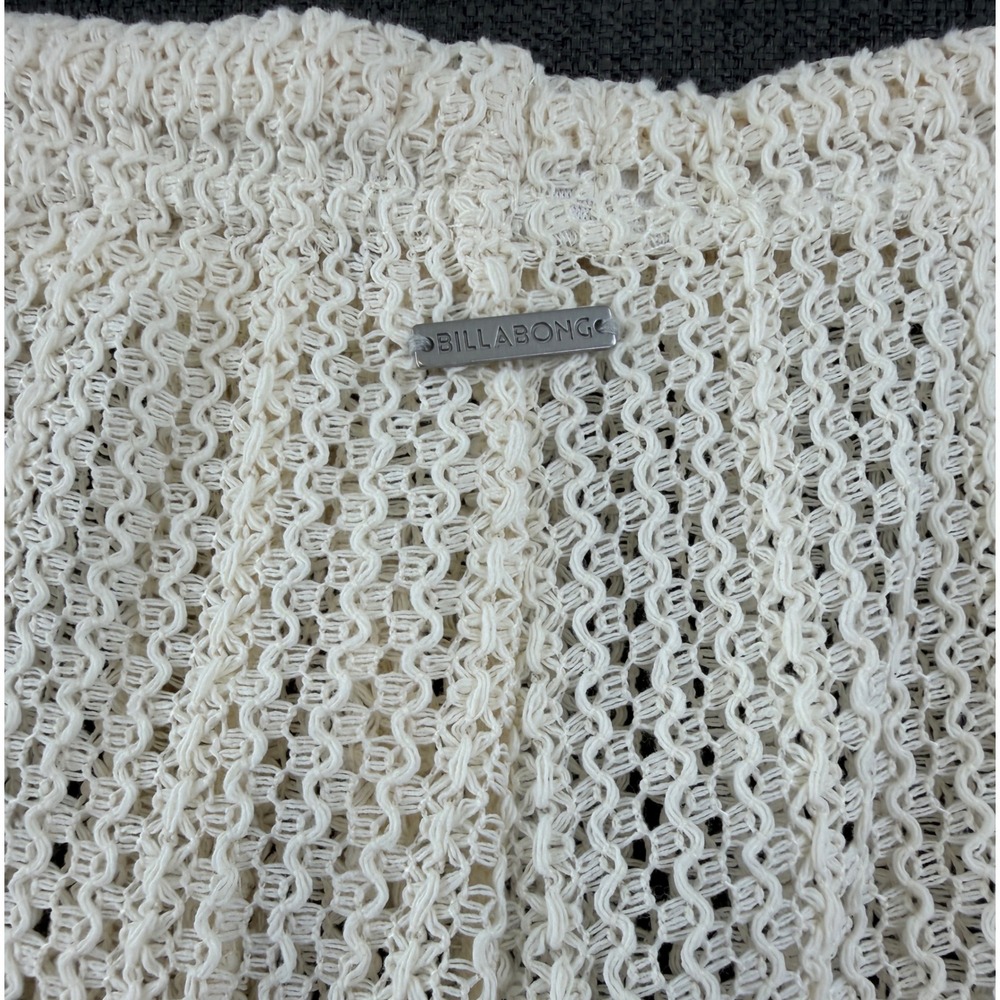 Billabong Largo Beach Pant Cream Crochet Knit Wide Leg Cover Up ABJX600226 XL - Picture 8 of 10